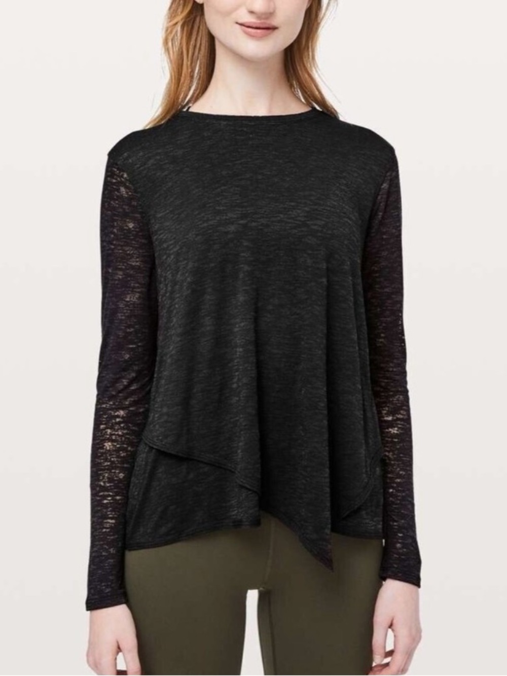 Lululemon Black Sweetest Day Long Sleeve *Burnout Size 6